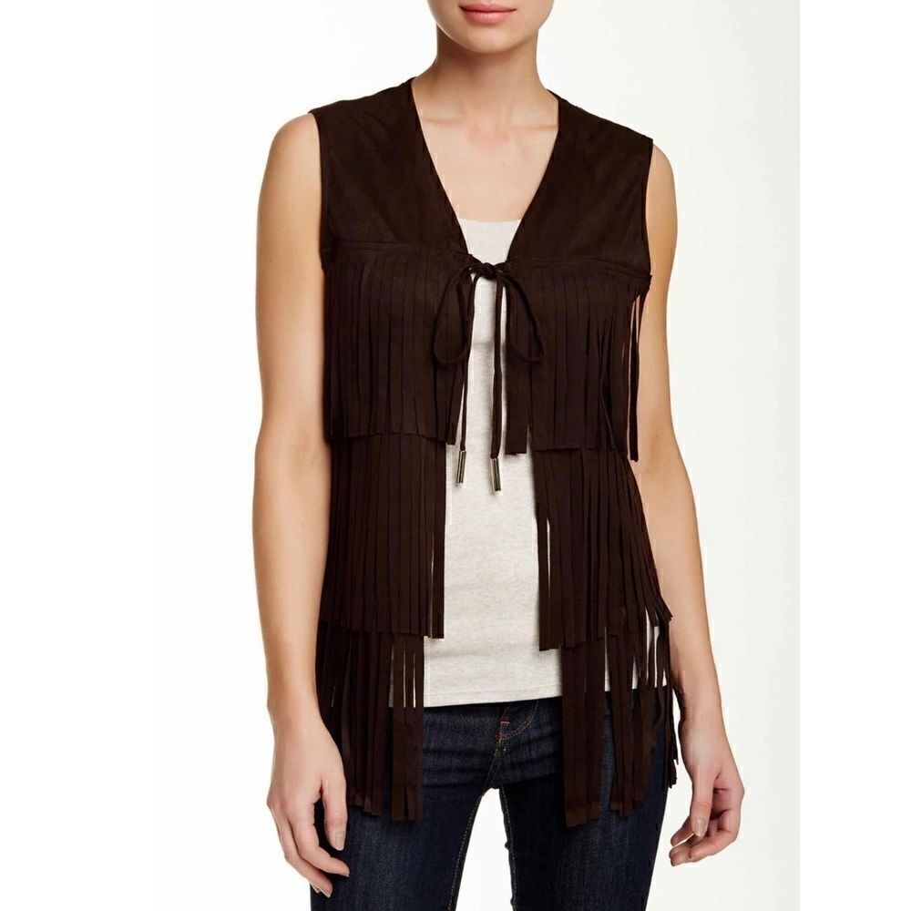 Love Token | Stuart Fringe Vest | Brown